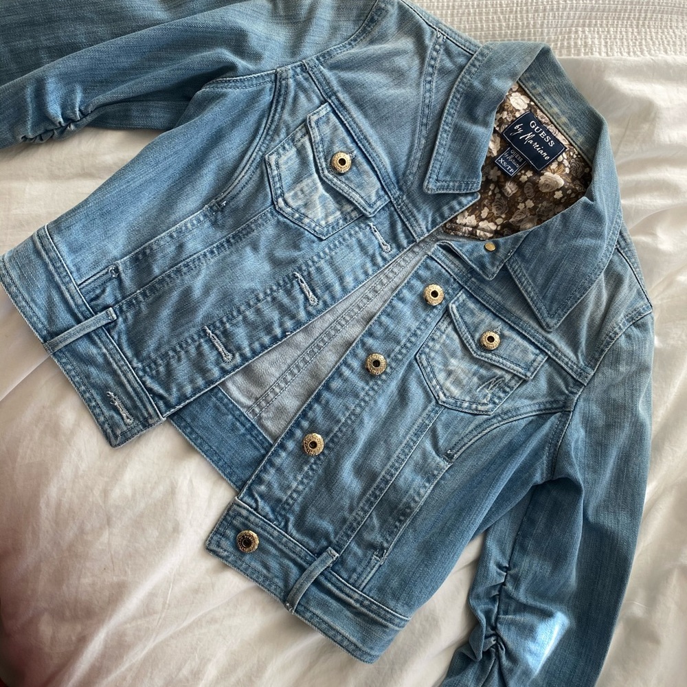GUESS by Marciano Crop Denim Jean Jacket